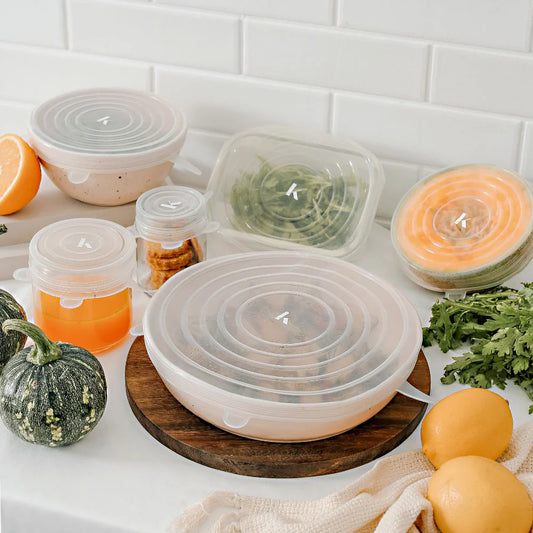 Reusable Silicone Stretch Lids [6PC] - Airtight, Leakproof Bowl Covers for Zero-Waste Food